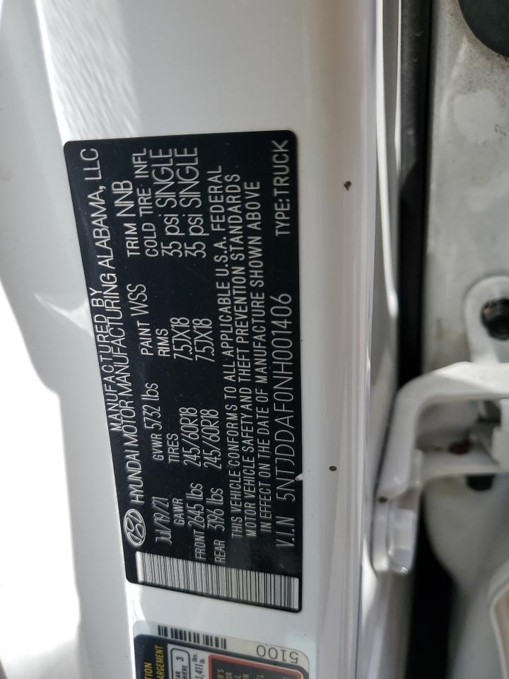 2022 Hyundai Santa Cruz Sel Premium VIN: 5NTJDDAF0NH001406 Lot: 54912335