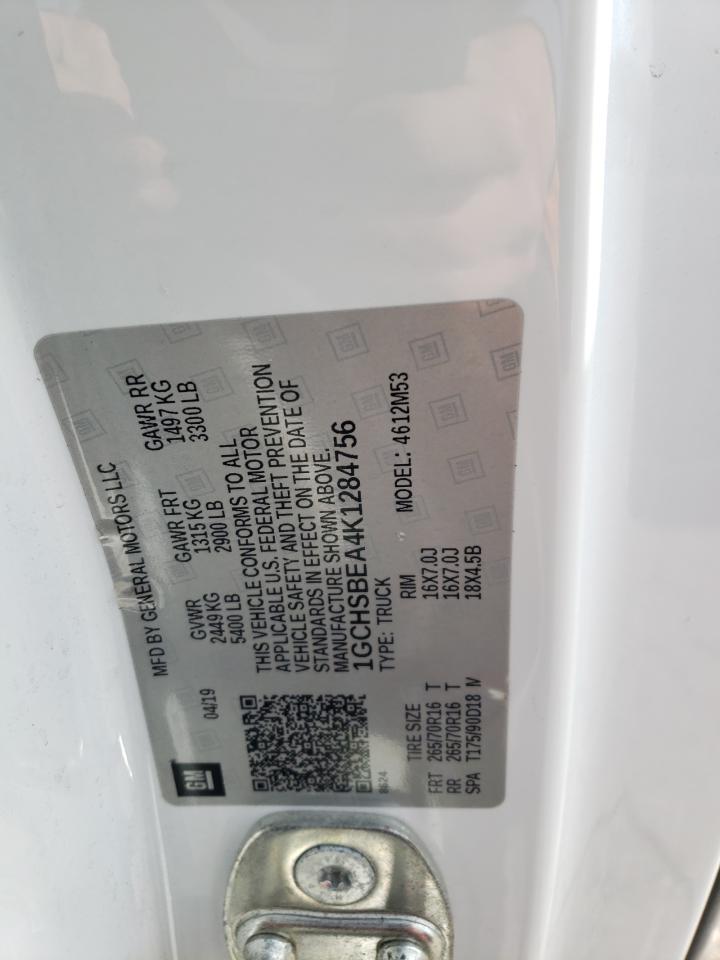 2019 Chevrolet Colorado VIN: 1GCHSBEA4K1284756 Lot: 51175695