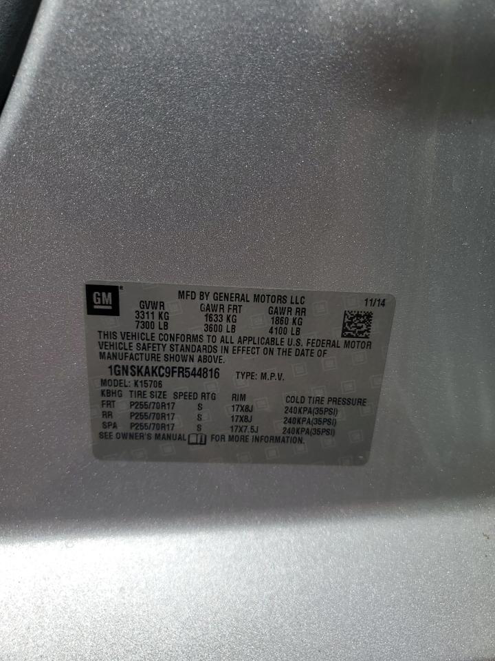 2015 Chevrolet Tahoe K1500 Ls VIN: 1GNSKAKC9FR544816 Lot: 53241145