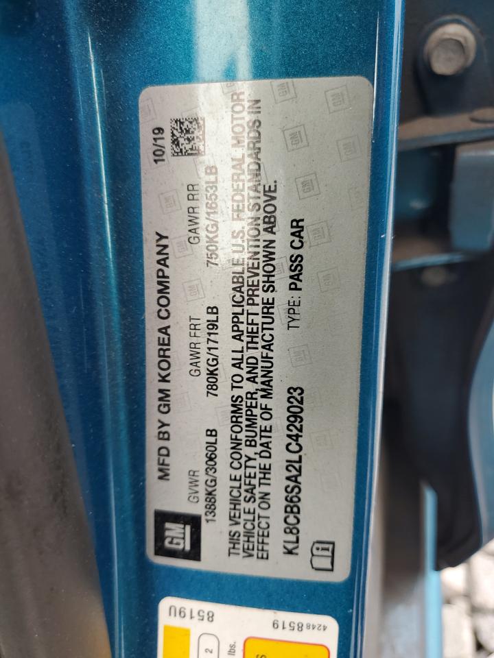 2020 Chevrolet Spark Ls VIN: KL8CB6SA2LC429023 Lot: 52107635