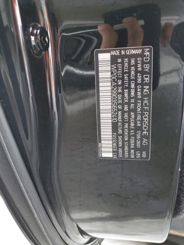 2003 Porsche 911 Carrera 2 VIN: WP0CA29903S652410 Lot: 53893985