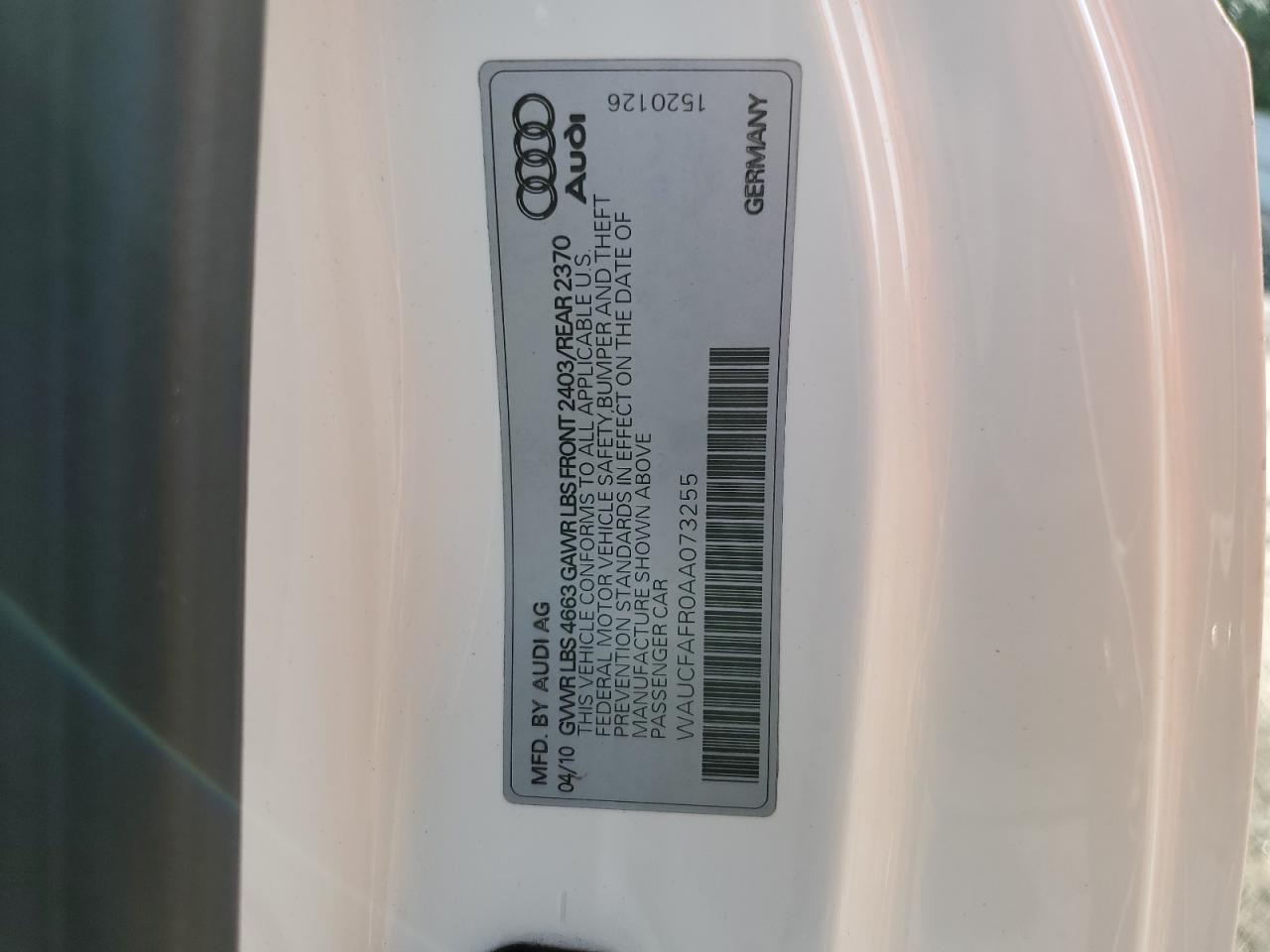 2010 Audi A5 Premium VIN: WAUCFAFR0AA073255 Lot: 54776215