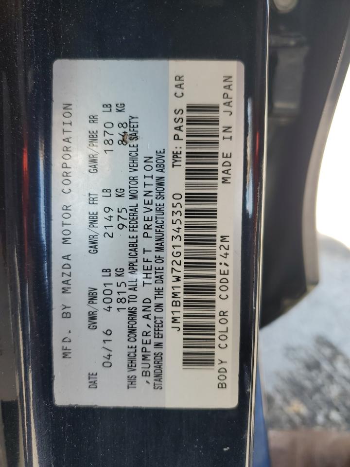 2016 Mazda 3 Touring VIN: JM1BM1W72G1345350 Lot: 53570255