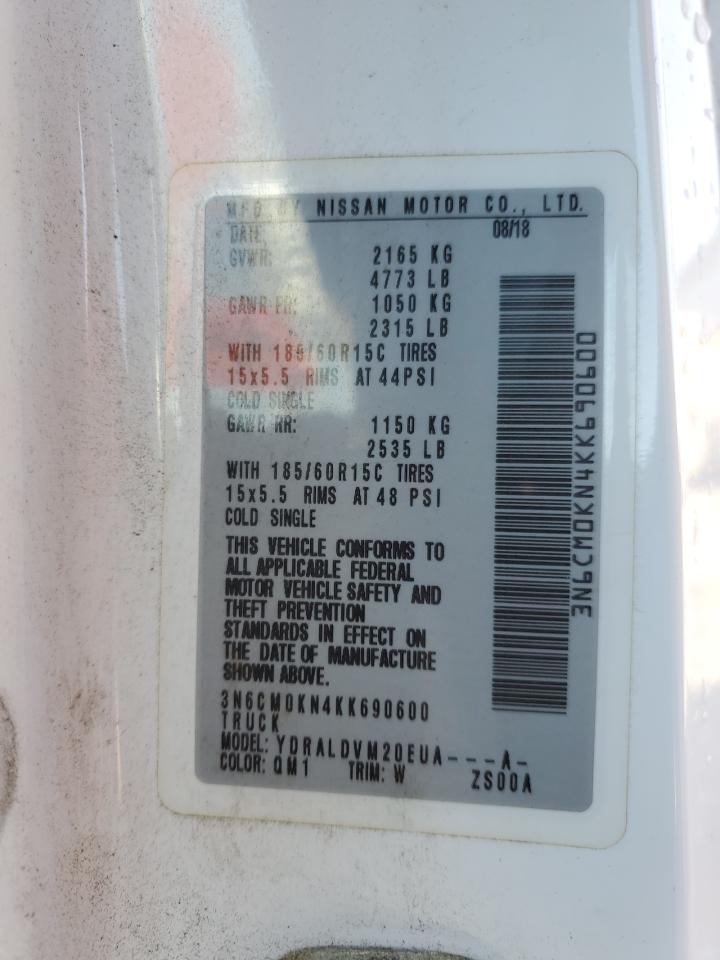 2019 Nissan Nv200 2.5S VIN: 3N6CM0KN4KK690600 Lot: 48526095