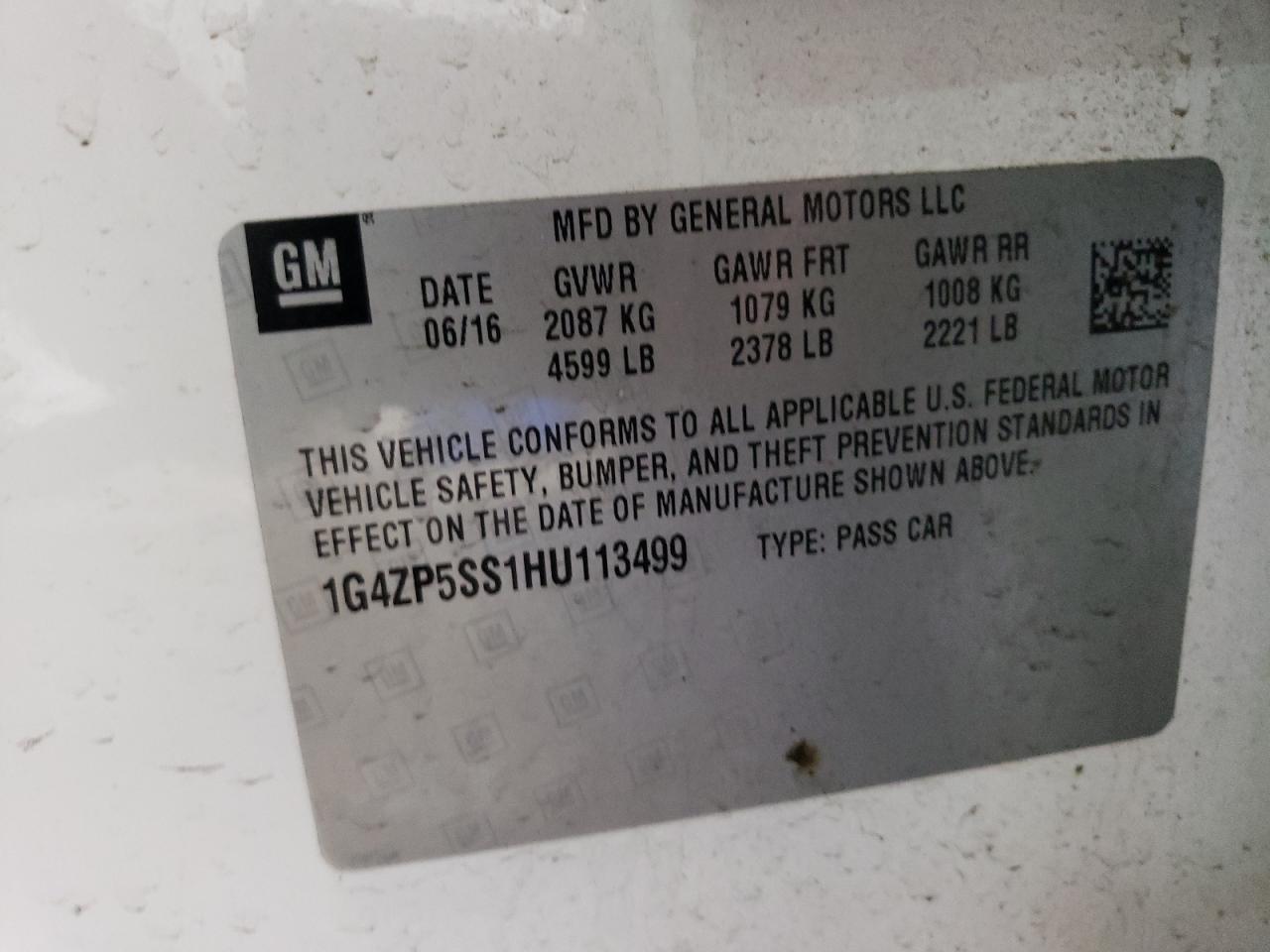 2017 Buick Lacrosse Essence VIN: 1G4ZP5SS1HU113499 Lot: 52133555
