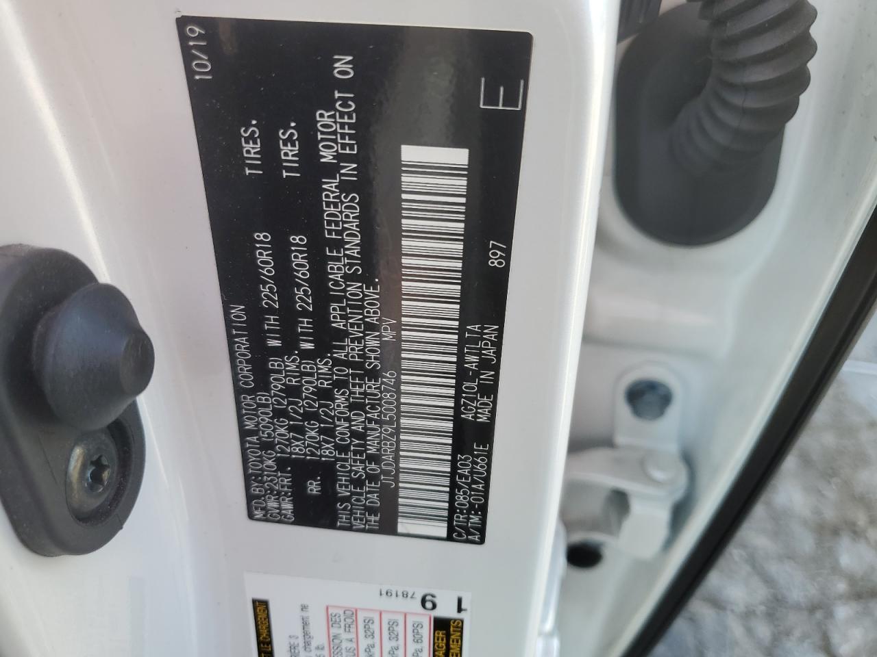 2020 Lexus Nx 300 VIN: JTJDARBZ9L5008746 Lot: 52830385