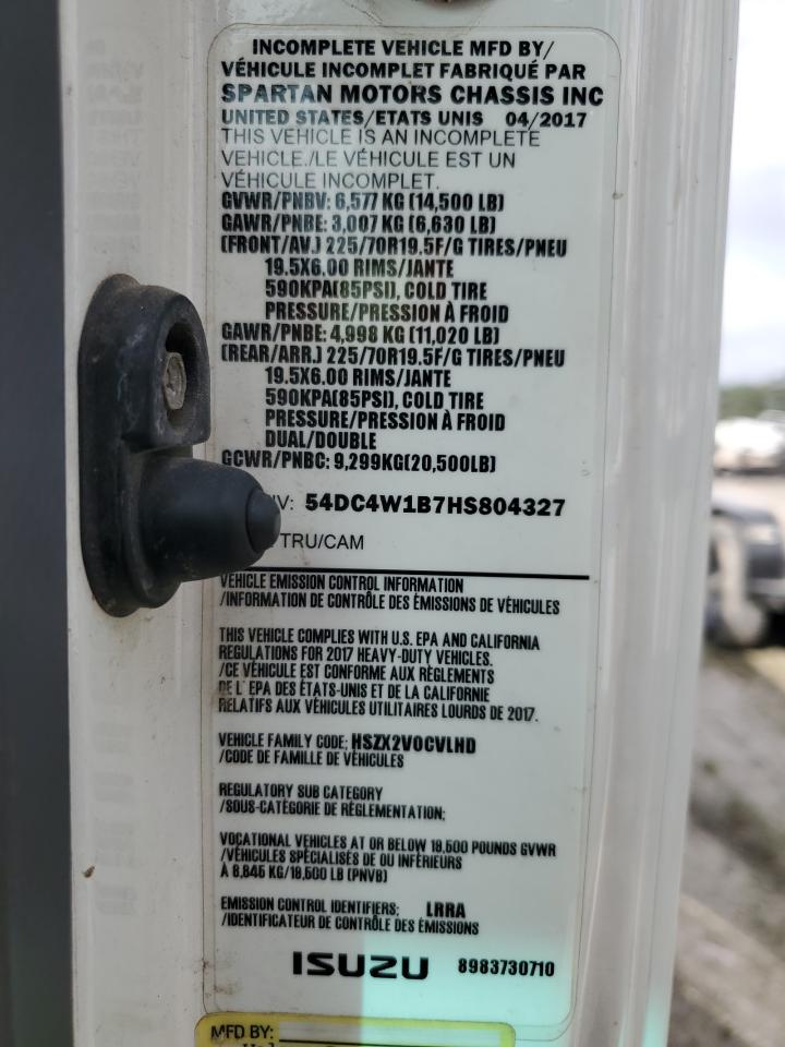 2017 Isuzu Npr Hd VIN: 54DC4W1B7HS804327 Lot: 51012915