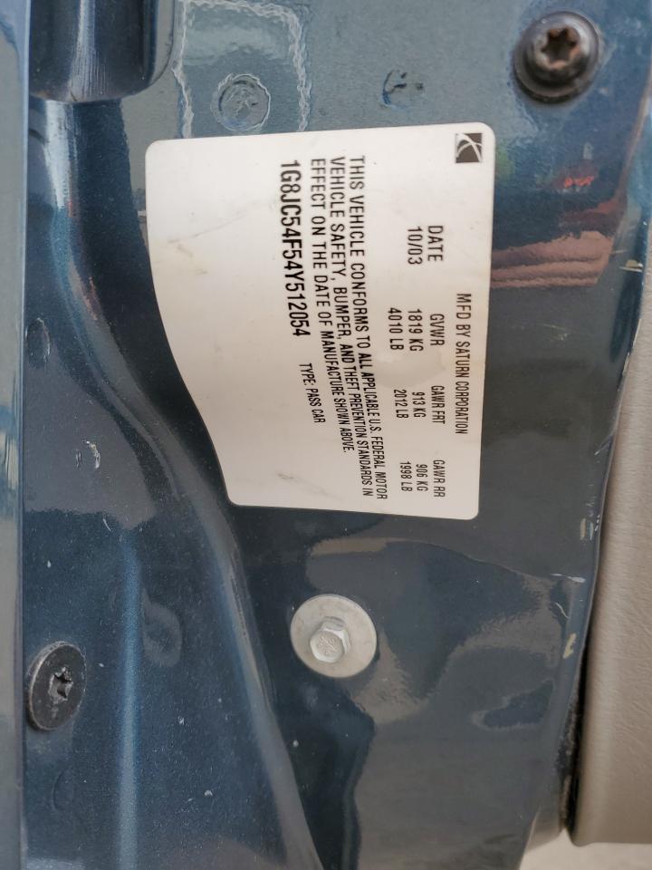 2004 Saturn L300 Level 1 VIN: 1G8JC54F54Y512054 Lot: 53051715