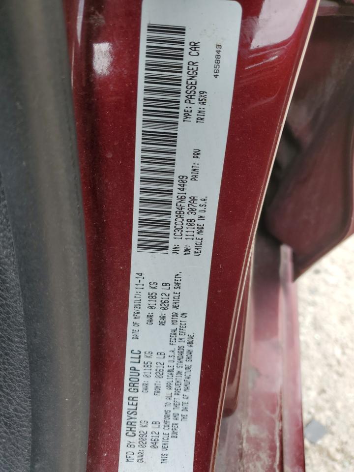 2015 Chrysler 200 Limited VIN: 1C3CCCAB4FN614409 Lot: 53344385