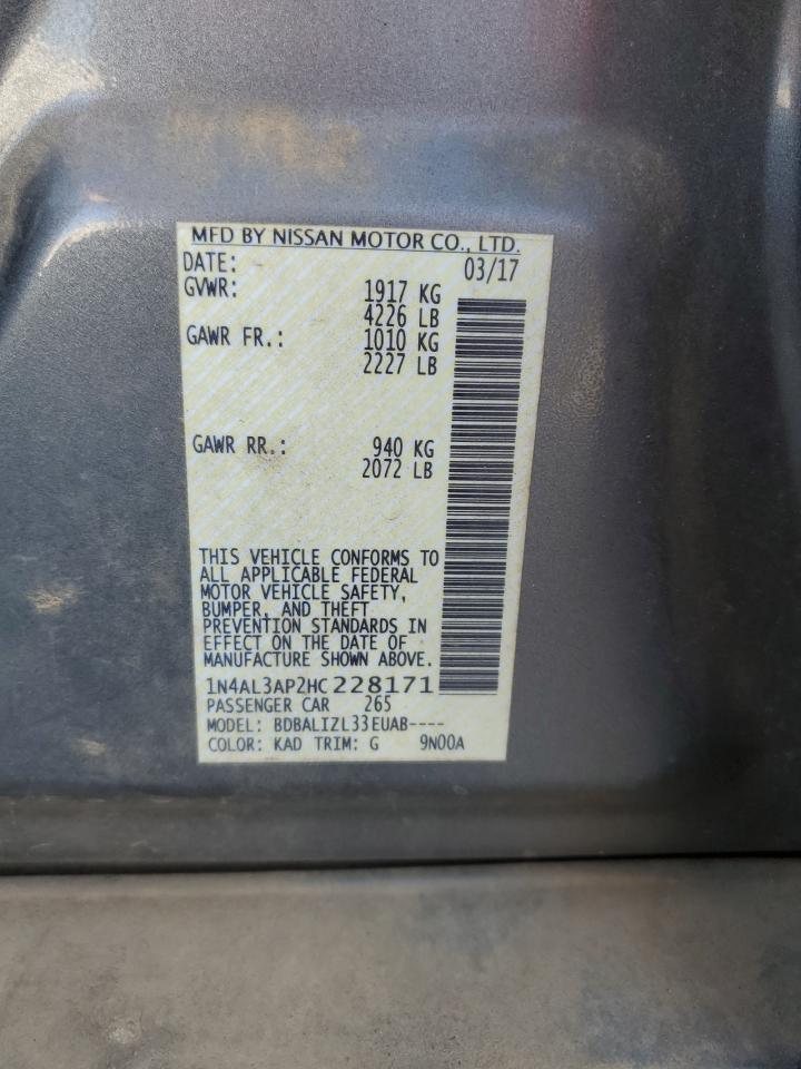 2017 Nissan Altima 2.5 VIN: 1N4AL3AP2HC228171 Lot: 54970825
