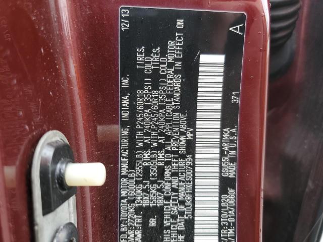 2014 TOYOTA HIGHLANDER XLE  