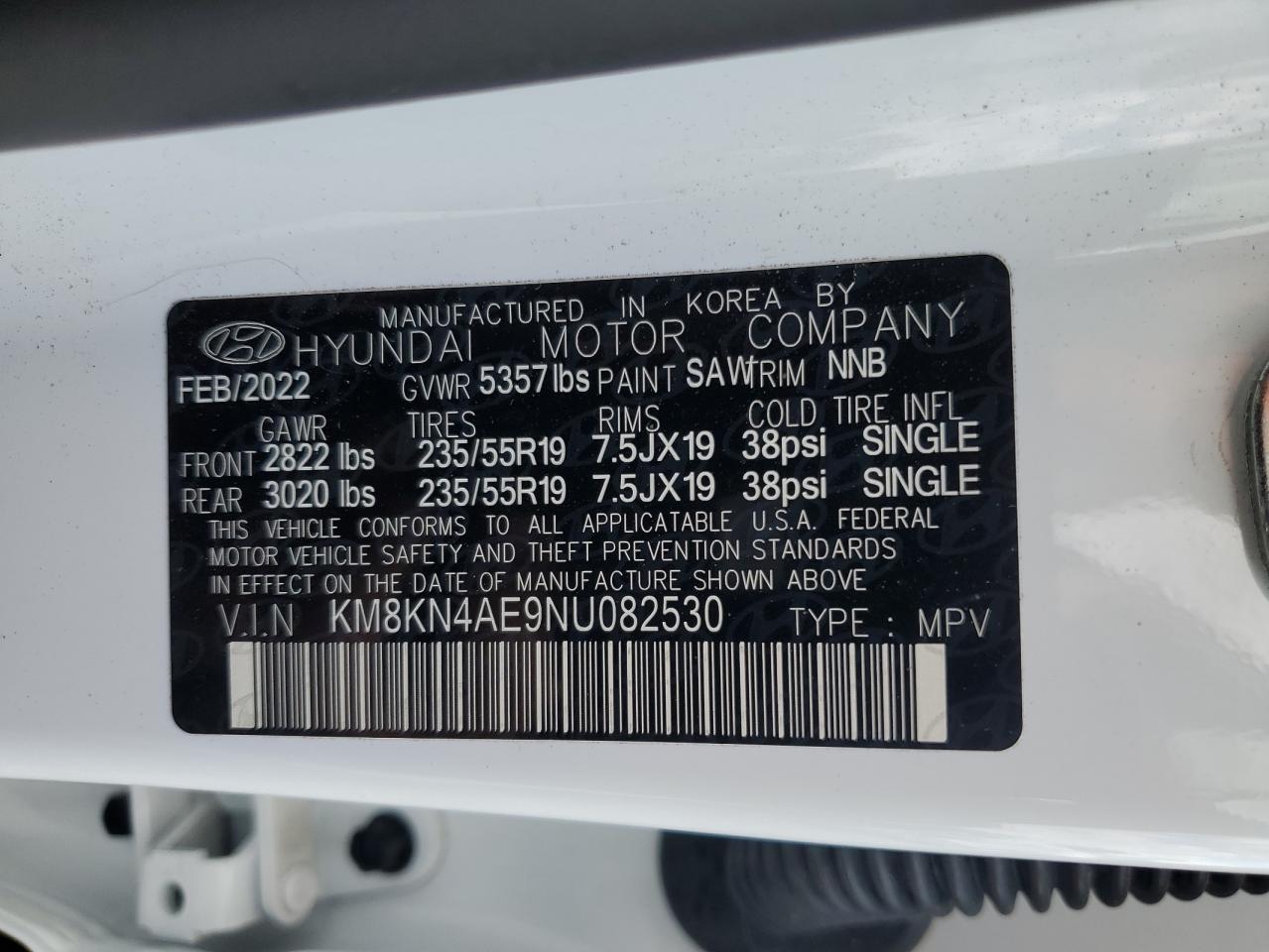 2022 Hyundai Ioniq 5 Sel VIN: KM8KN4AE9NU082530 Lot: 48772835