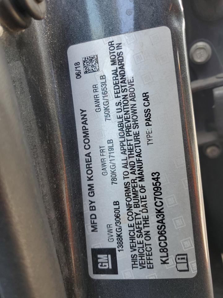 KL8CD6SA3KC709543 CHEVROLET SPARK 2019