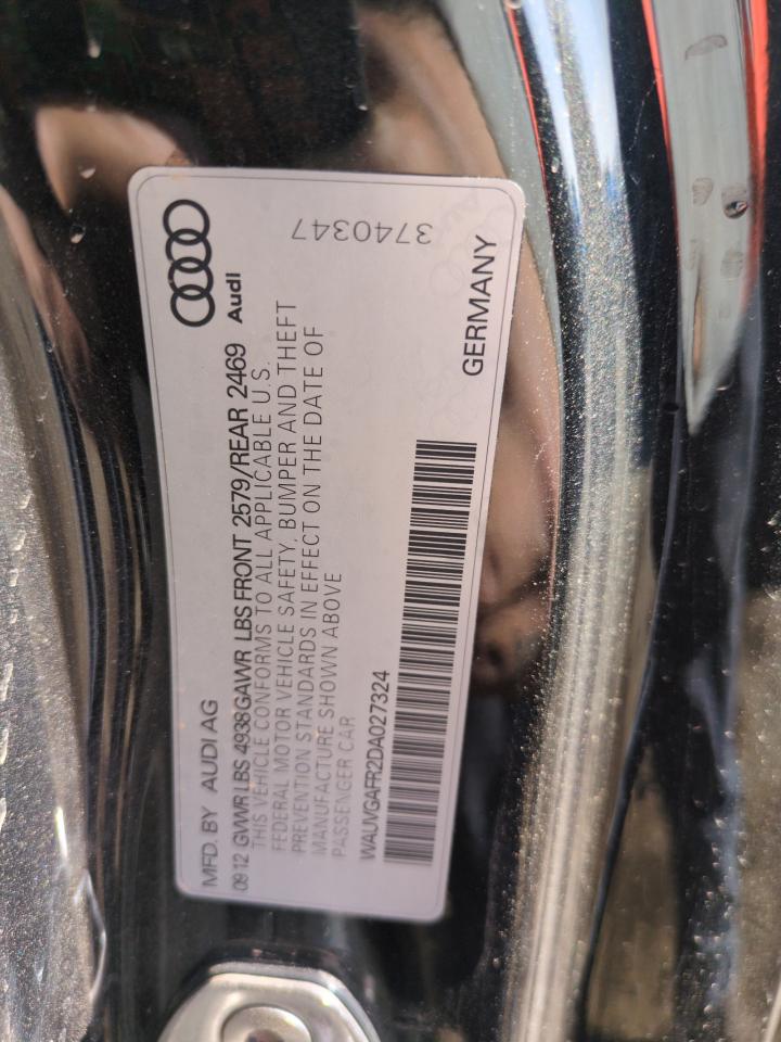 2013 Audi S5 Prestige VIN: WAUVGAFR2DA027324 Lot: 54707905