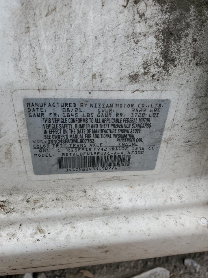 2021 Nissan Versa S VIN: 3N1CN8BV3ML907763 Lot: 54576085