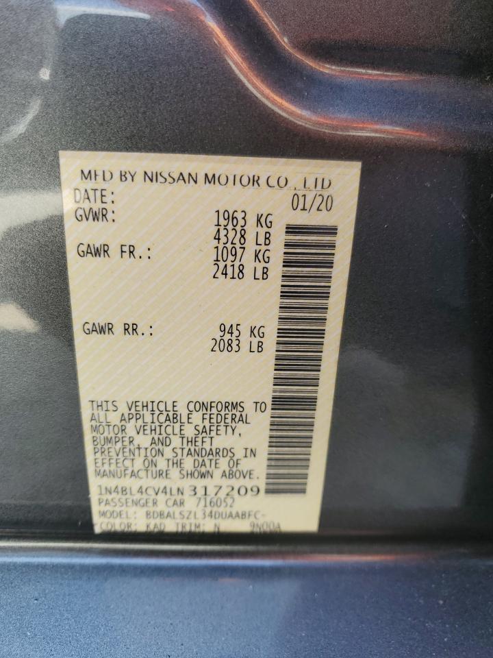 1N4BL4CV4LN317209 NISSAN ALTIMA 2020
