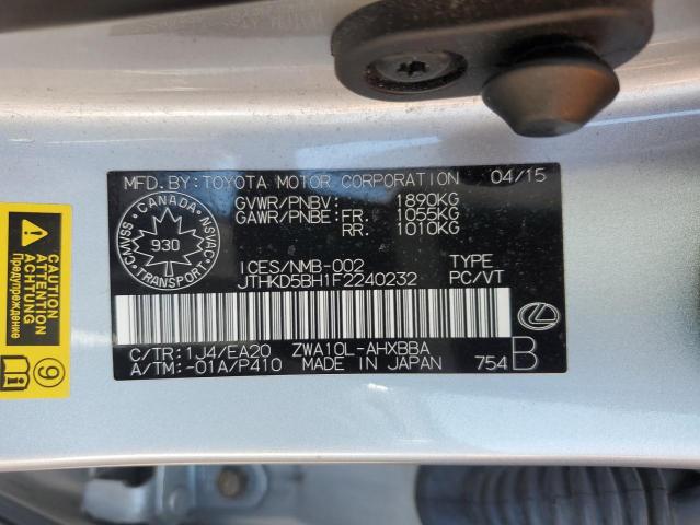 2015 LEXUS CT 200