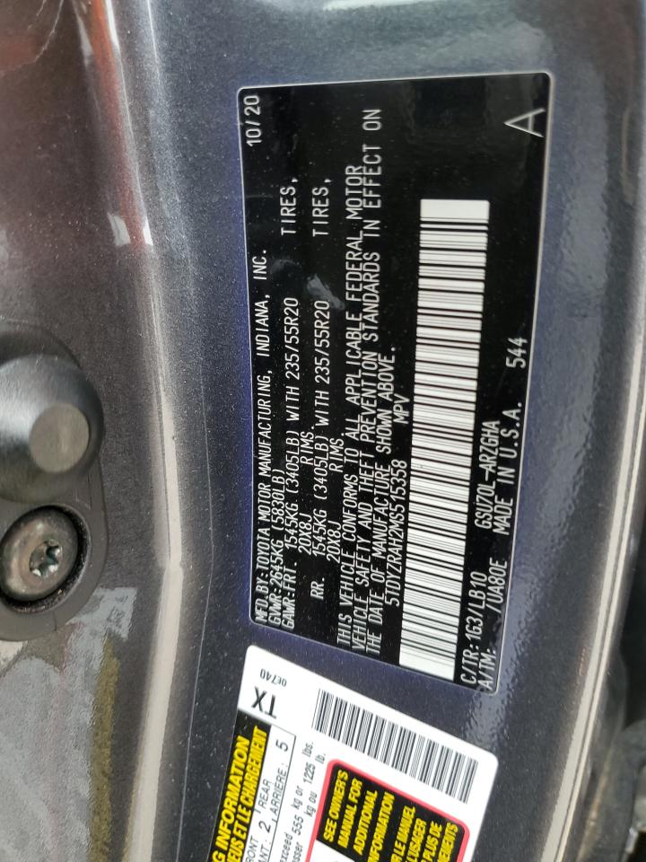 2021 Toyota Highlander Limited VIN: 5TDYZRAH2MS515358 Lot: 51294515