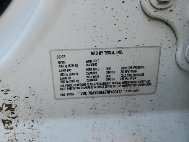 2022 TESLA MODEL Y 