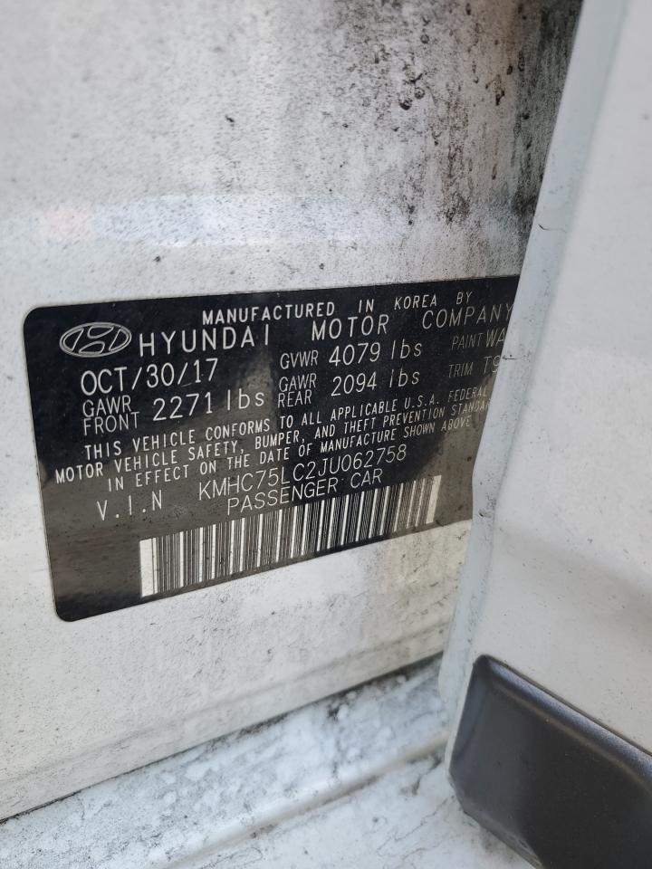 2018 Hyundai Ioniq Sel VIN: KMHC75LC2JU062758 Lot: 51704485