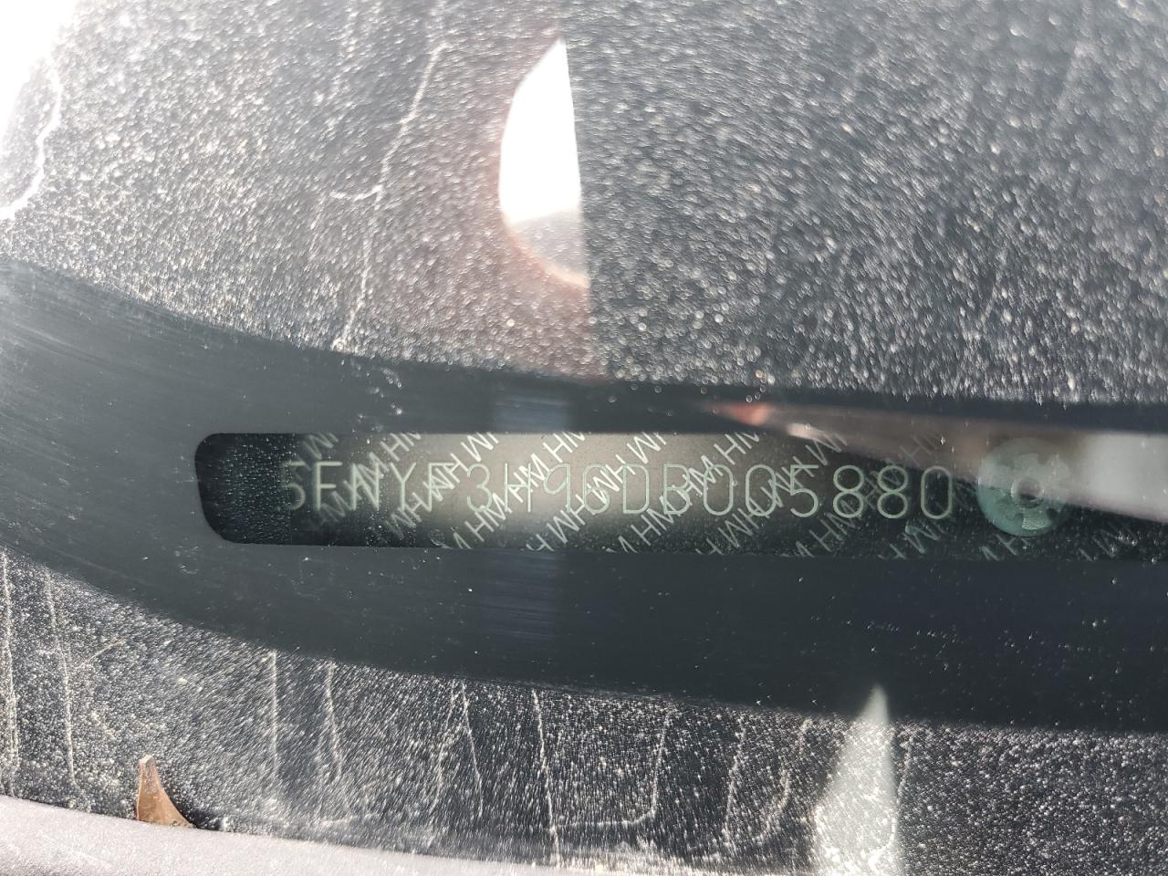 2013 Honda Pilot Touring VIN: 5FNYF3H96DB005880 Lot: 52739965