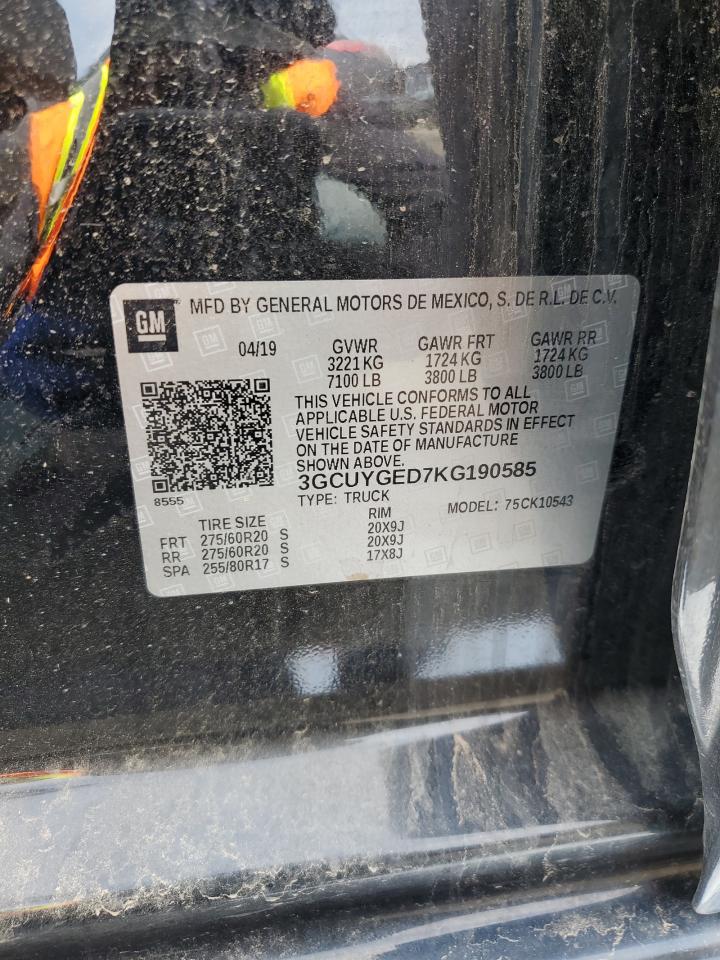3GCUYGED7KG190585 CHEVROLET ALL Models 2019