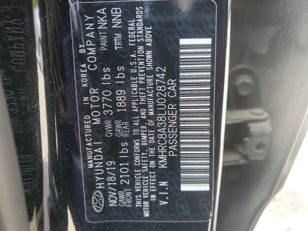 2020 Hyundai Venue Sel VIN: KMHRC8A38LU028742 Lot: 54425075