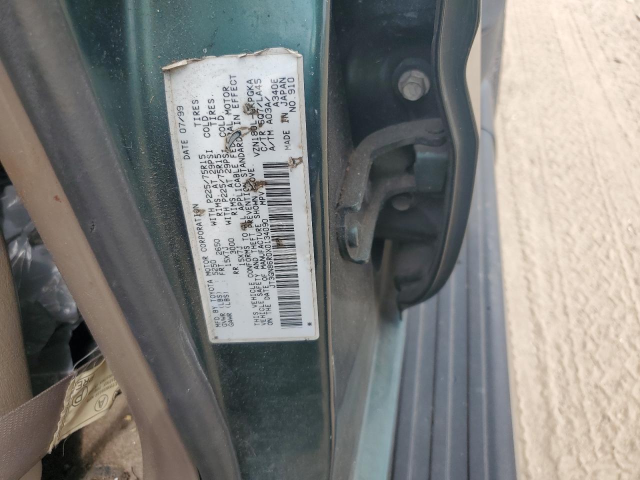 1999 Toyota 4Runner Sr5 VIN: JT3GN86R0X0134090 Lot: 53361625