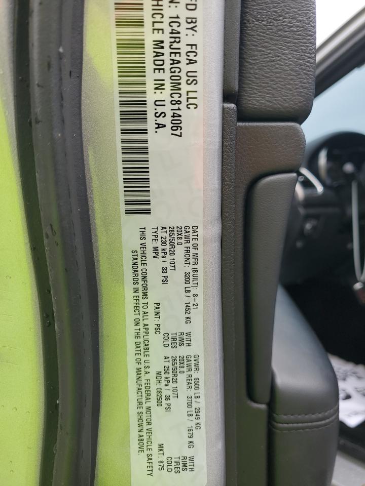 2021 Jeep Grand Cherokee Laredo VIN: 1C4RJEAG0MC814067 Lot: 52042035