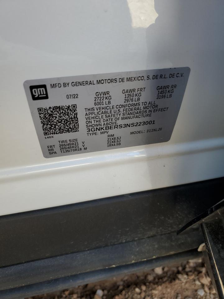 2022 Chevrolet Blazer Rs VIN: 3GNKBERS3NS223001 Lot: 51946315