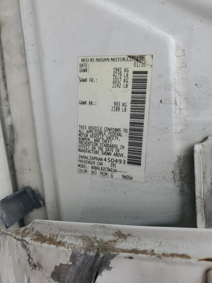 2010 Nissan Altima Base VIN: 1N4AL2APXAN450493 Lot: 55294925