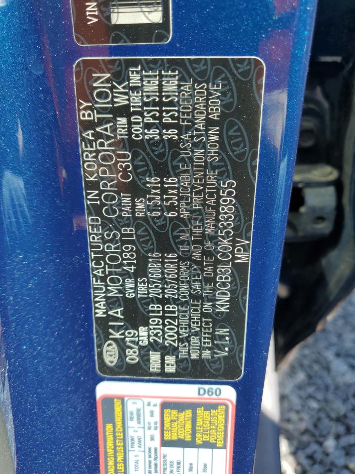 KNDCB3LC0K5338955 2019 Kia Niro Fe