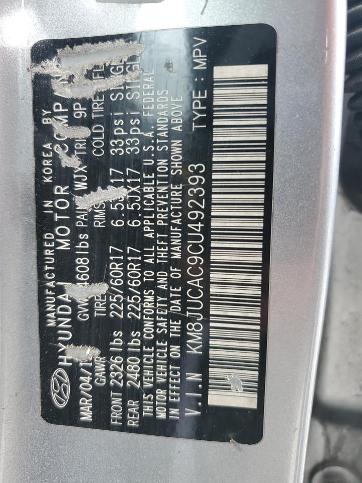 2012 Hyundai Tucson Gls VIN: KM8JUCAC9CU492393 Lot: 51801265