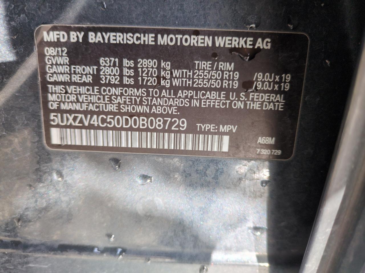 5UXZV4C50D0B08729 2013 BMW X5 xDrive35I