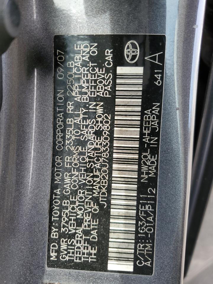 2008 Toyota Prius VIN: JTDKB20U783309802 Lot: 49527975