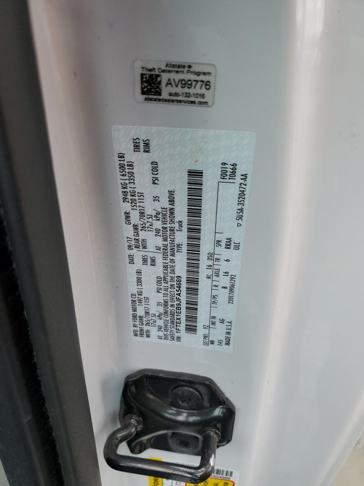 2018 Ford F150 Super Cab VIN: 1FTEX1EB9JFA54669 Lot: 52178955