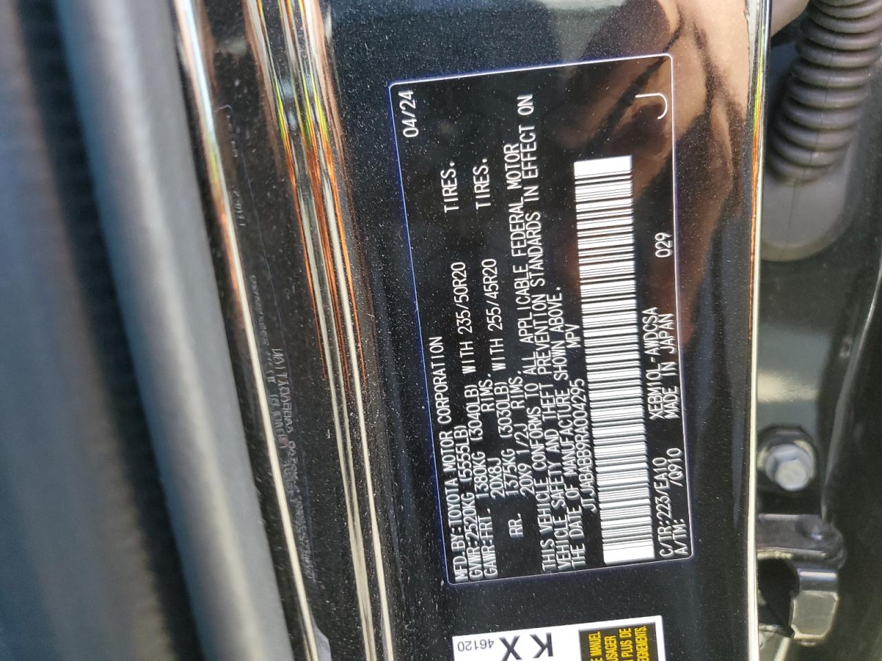 2024 Lexus Rz 300E VIN: JTJABABB9RA004295 Lot: 52357905