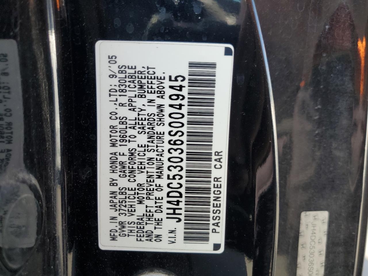 2006 Acura RSX at CA - San Martin, Copart lot 52459465 2006 Acura RSX at CA - San Martin, Copart lot 52459465