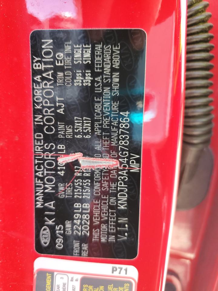 KNDJP3A54G7837864 KIA SOUL 2016