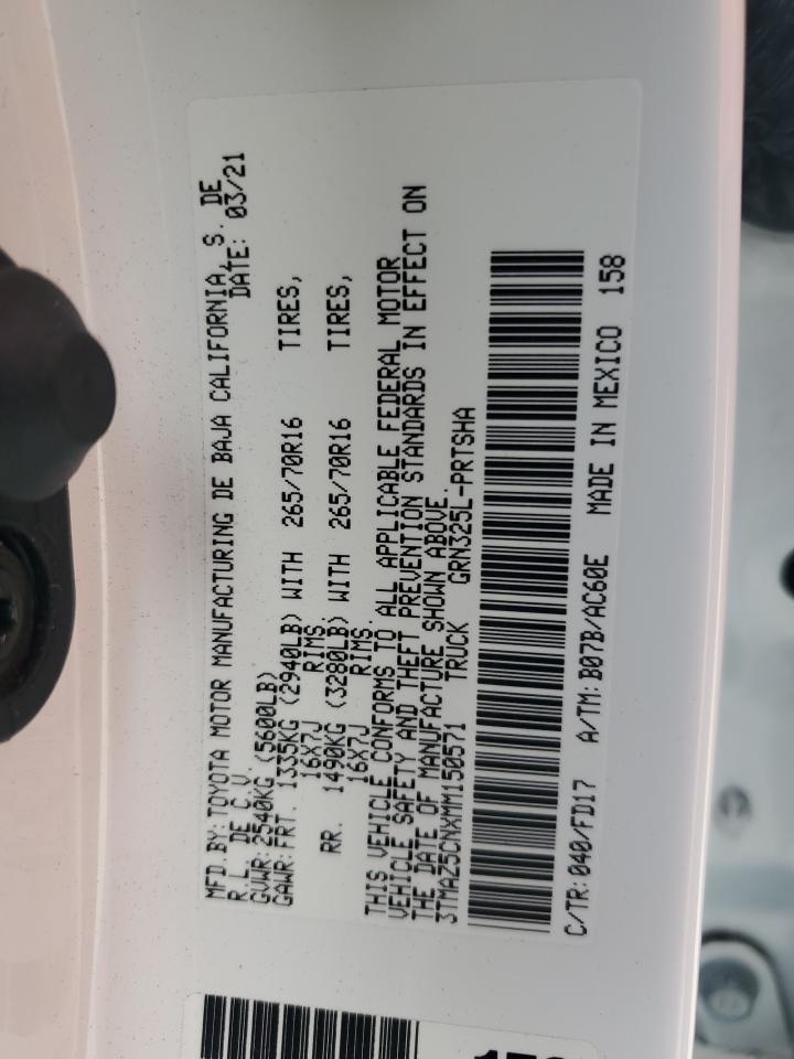 2021 Toyota Tacoma Double Cab VIN: 3TMAZ5CNXMM150571 Lot: 54342355