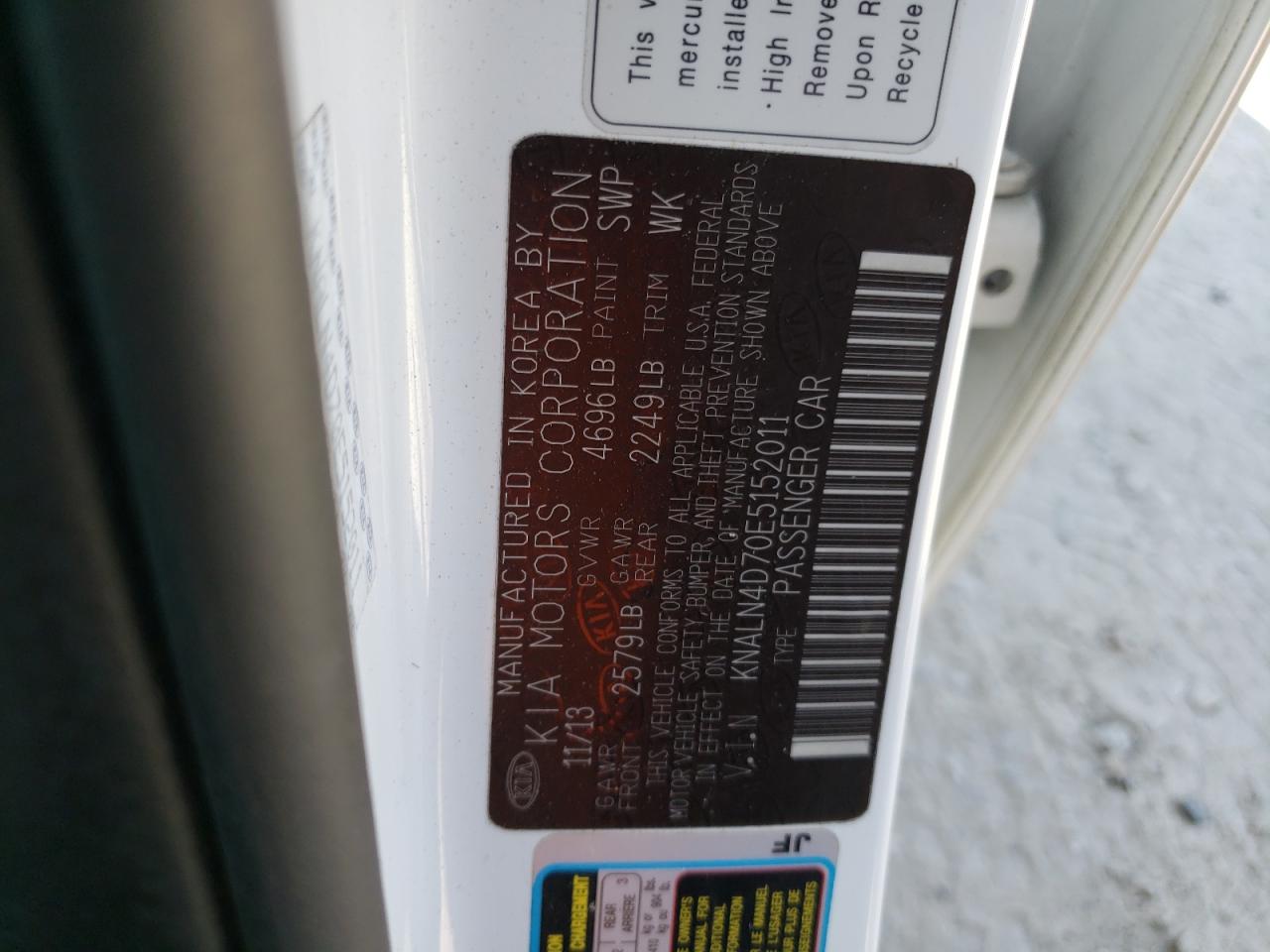 2014 Kia Cadenza Premium VIN: KNALN4D70E5152011 Lot: 54323875