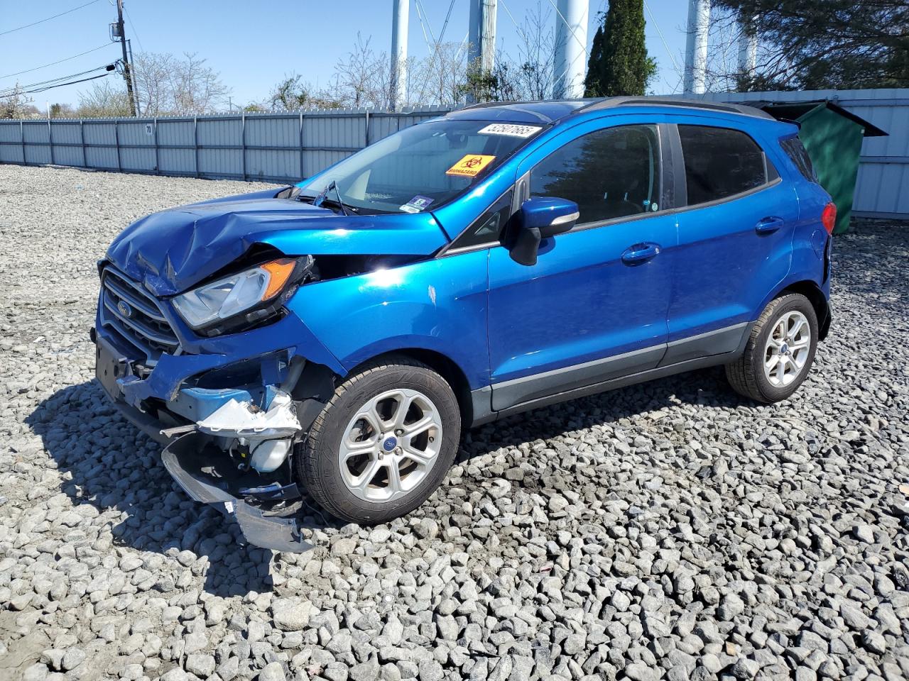 2019 Ford Ecosport Se იყიდება Windsor-ში, NJ - Front End