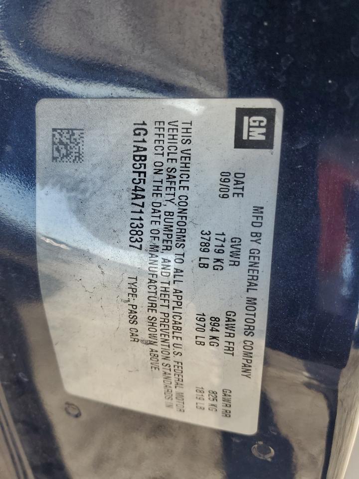 2010 Chevrolet Cobalt Ls VIN: 1G1AB5F54A7113837 Lot: 53644945