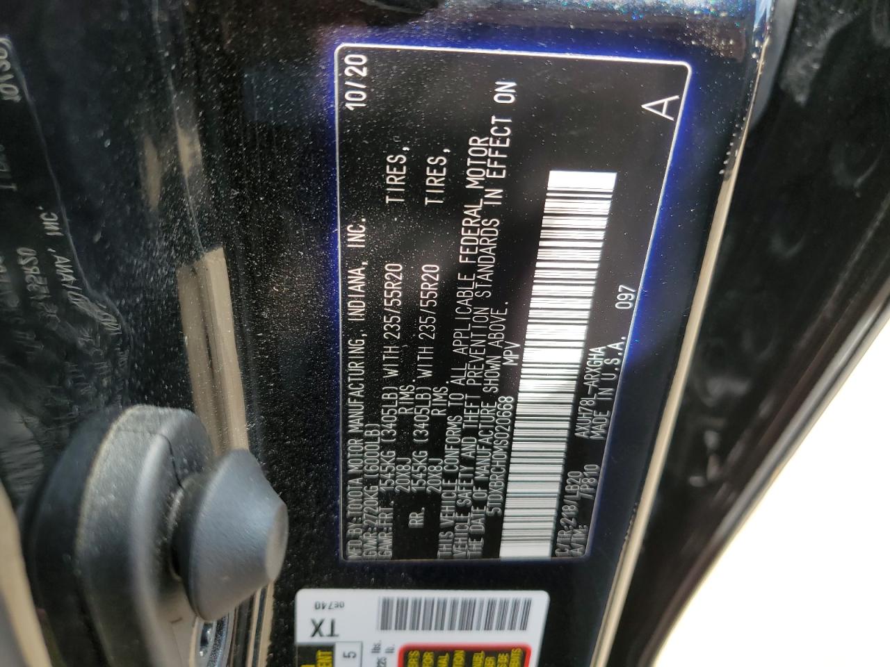 2021 Toyota Highlander Hybrid Limited VIN: 5TDXBRCH0MS020668 Lot: 52397435