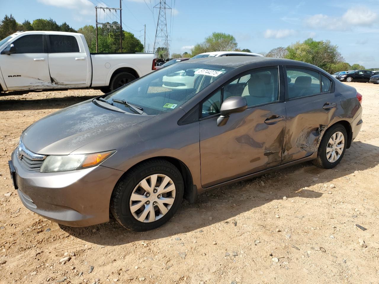 2012 Honda Civic Lx იყიდება China Grove-ში, NC - Side