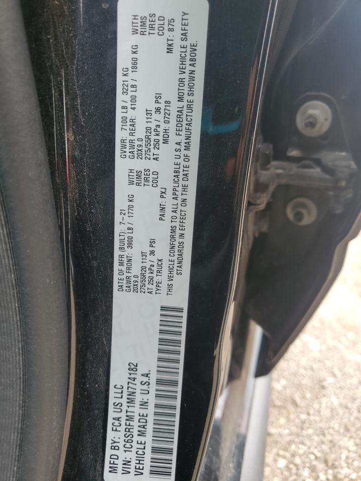 2021 Ram 1500 Big Horn/Lone Star VIN: 1C6SRFMT1MN774182 Lot: 54378115