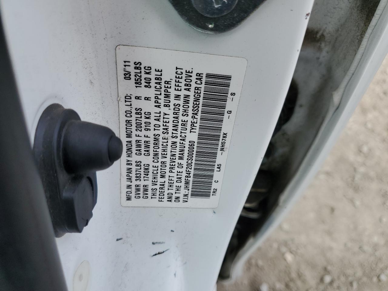 2012 Honda Civic Hybrid VIN: JHMFB4F20CS000060 Lot: 54864175