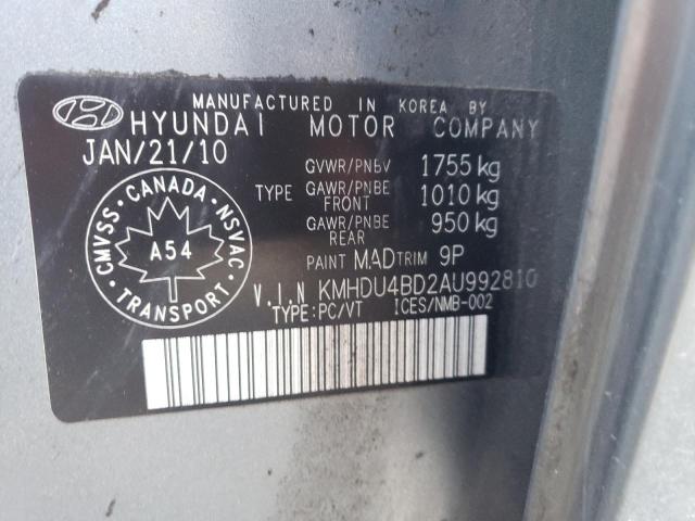 2010 HYUNDAI ELANTRA BLUE