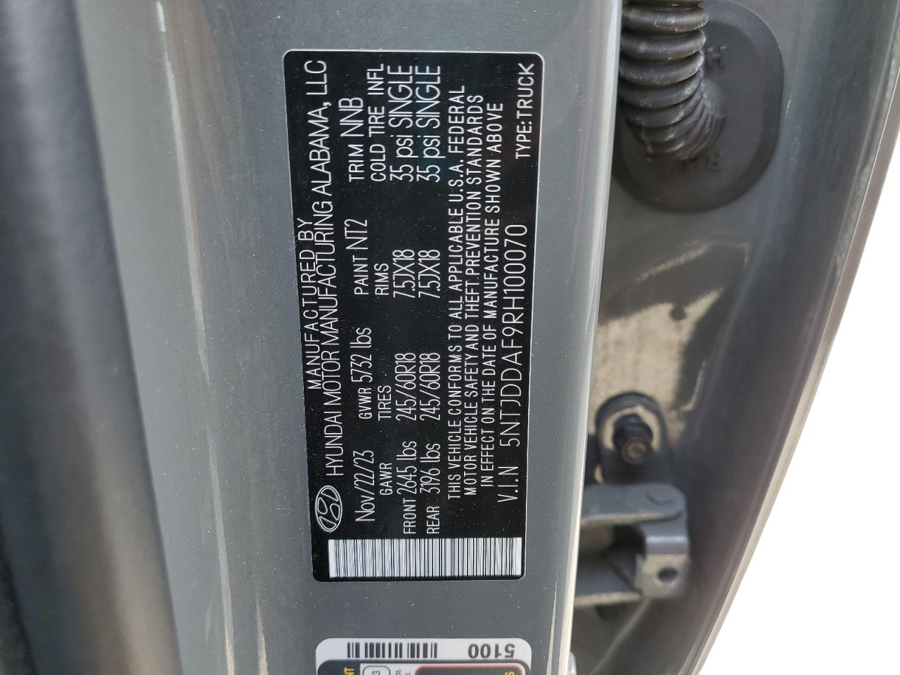 2024 Hyundai Santa Cruz Xrt VIN: 5NTJDDAF9RH100070 Lot: 54121875