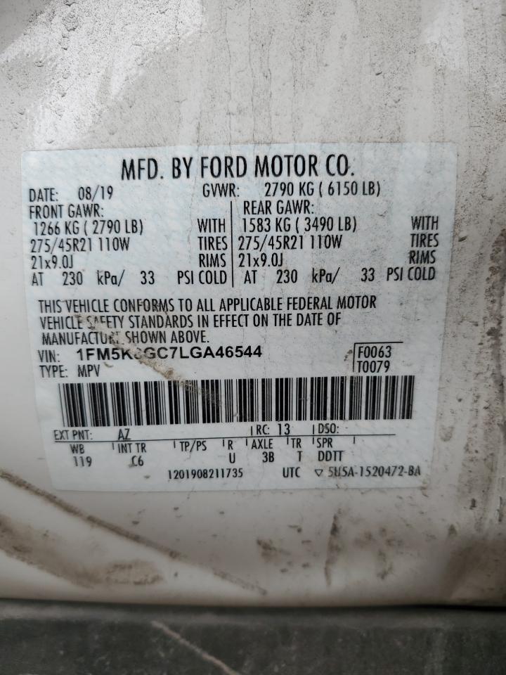 1FM5K8GC7LGA46544 FORD EXPLORER 2020